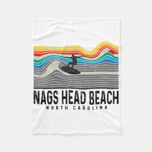 Nags Head Beach North Carolina Surfboarder Men Wom Fleece Blanket
