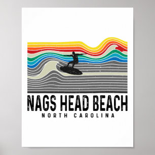 Nags Head Beach North Carolina Surfboarder Men Wom Poster