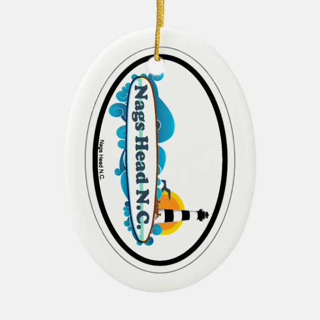 Nags Head. Ceramic Tree Decoration (Front)