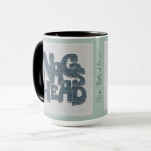 Nags Head Denim Mug   Outer Banks Coastal Gift
