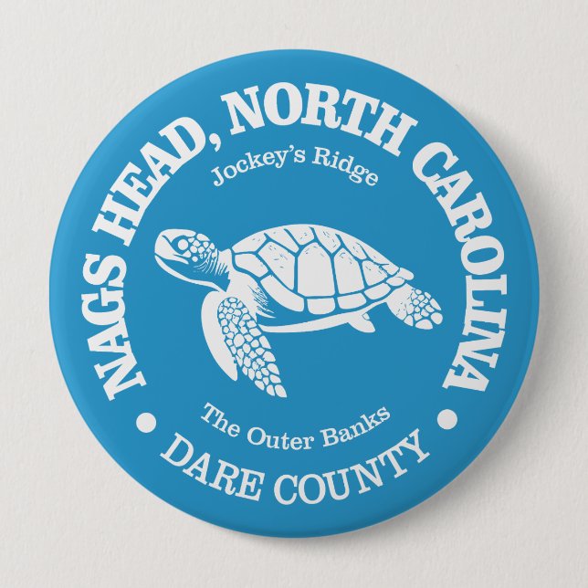 Nags Head (sea turtle) 10 Cm Round Badge (Front)