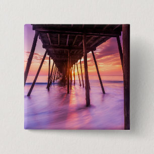 Nags Head Sunrise North Carolina 15 Cm Square Badge