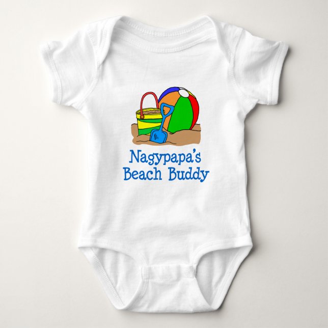 Nagypapa Beach Buddy Baby Bodysuit (Front)