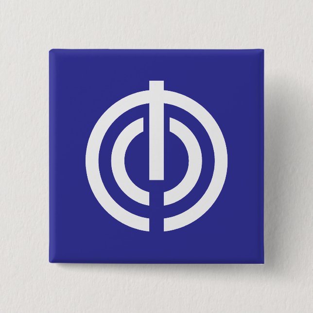 Naha, Okinawa, Japan flag 15 Cm Square Badge (Front)