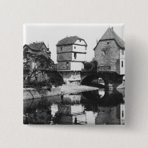 Nahe Bridge, Bad Kreuznach, c.1910 15 Cm Square Badge