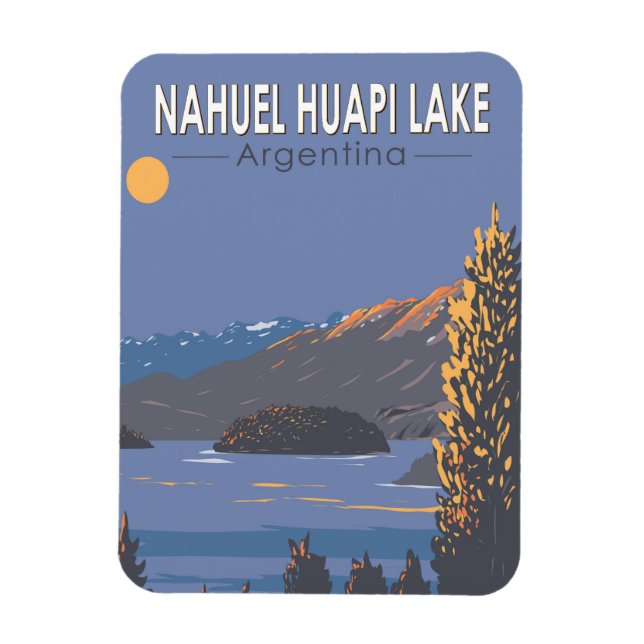 Nahuel Huapi Lake Argentina Travel Art Vintage Magnet (Vertical)