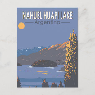 Nahuel Huapi Lake Argentina Travel Art Vintage Postcard
