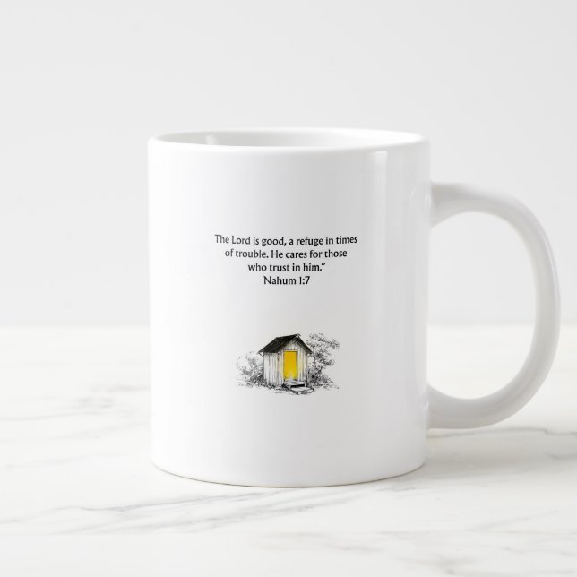 Nahum 1:7 Bible Verse Christian Mug (Right)