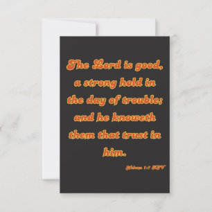 Nahum 1:7 KJV Bible Verse Christian Scripture Card