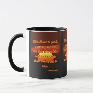 Nahum 1:7 KJV Bible Verse Christian Scripture Pic Mug
