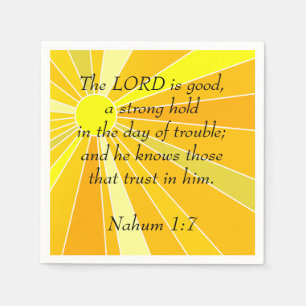 Nahum 1:7 napkin
