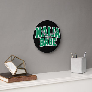 Naija Babe Nigerian Pride Round Clock
