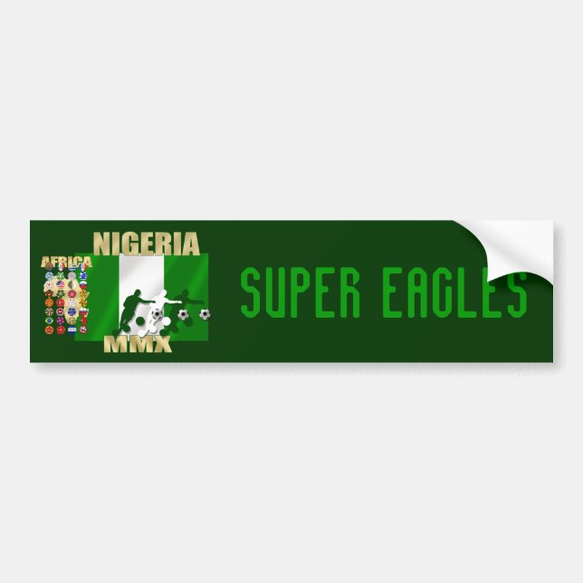 Naija flag of Nigeria soccer stars gifts Bumper Sticker (Front)