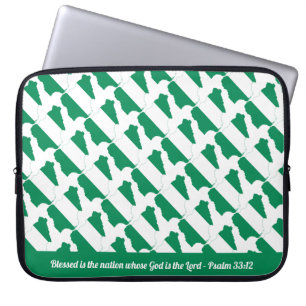 Naija NIGERIA FLAG Custom Scripture Laptop Sleeve