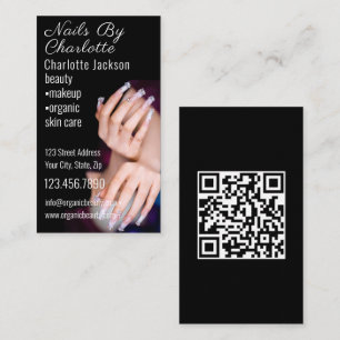 Nail Art Beauty Salon Manicure Specialist QR Code  Business Card