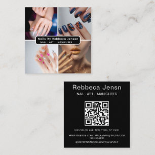 Nail Art Beauty Salon Manicure Specialist QR Code Square Business Card