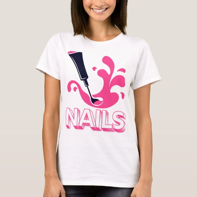 Nail Art Enthusiast Tee – Bold Manicure Graphic  (Front)