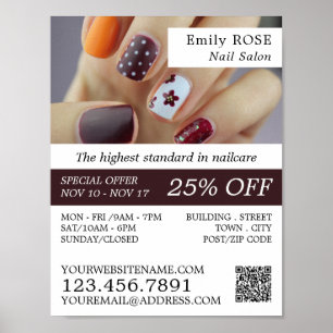 Nail Art, Nail Technician, Nail Salon Advertising Poster