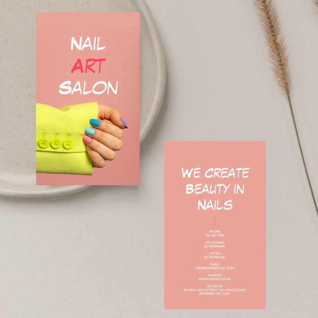 Nail Art Salon l Blush Pink Manicurist Nail Artist Business Card (Creator Uploaded)