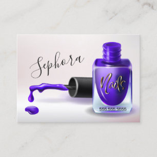 Nail Art Technician - Purple Nail Polish Business Card
