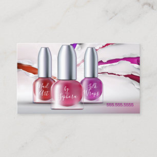 Nail Art Technician  - Trendy Polish Bottles Business Card