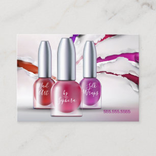 Nail Art Technician  - Trendy Polish Bottles Business Card