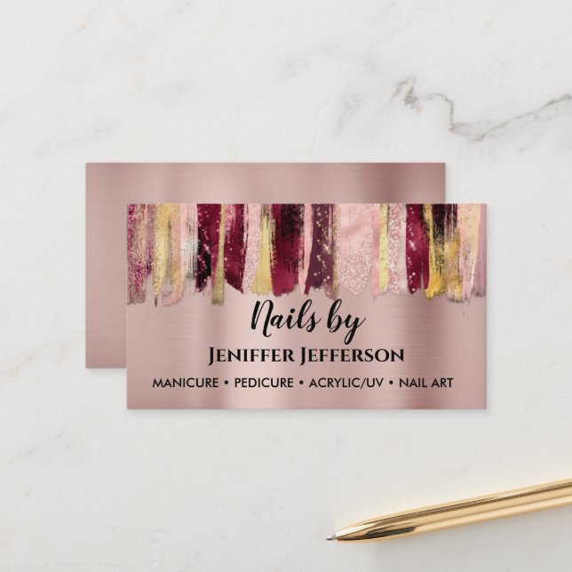 NAIL ARTIST Business Card (Front/Back In Situ)