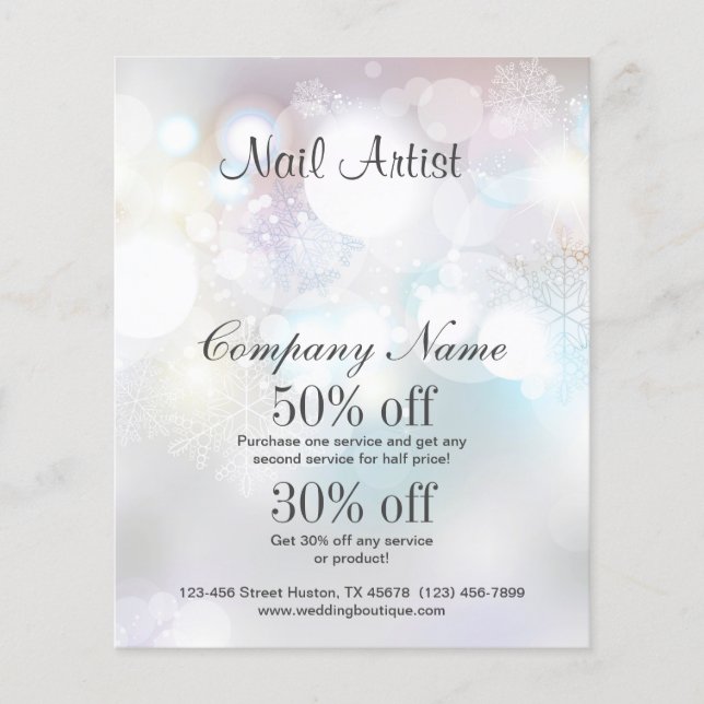 nail artist business personalised flyer (Front)