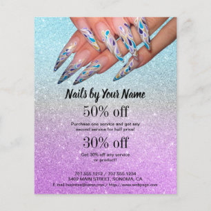 nail artist business personalised flyer