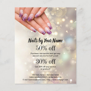 nail artist business personalised flyer