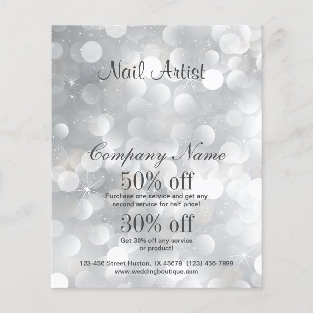 nail artist business personalised flyer (Front)