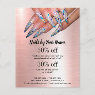 nail artist business personalised flyer