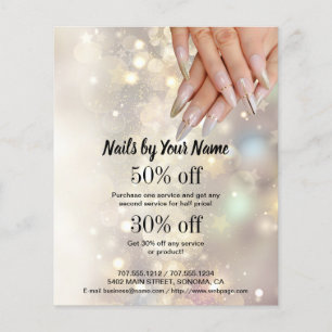 nail artist business personalised flyer