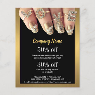 nail artist business personalised flyer