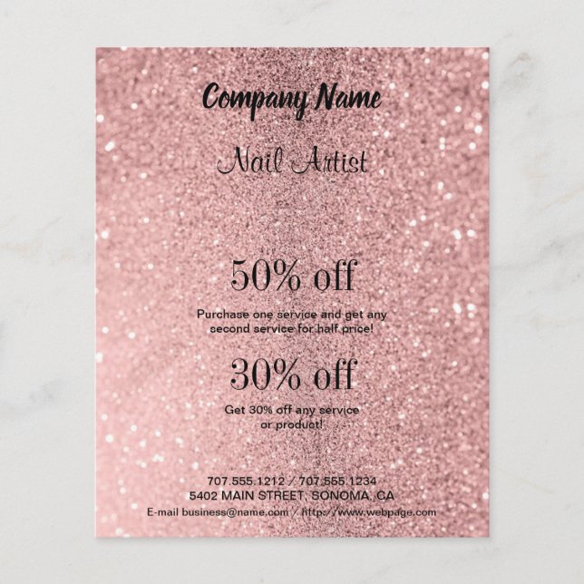 nail artist business personalised flyer (Front)