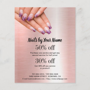 nail artist business personalised flyer
