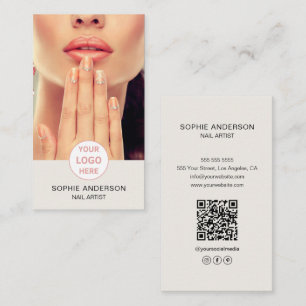 Nail Artist Custom Logo Photo Business Card