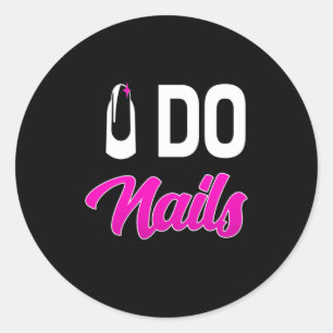 Nail Artist Do Nails Classic Round Sticker