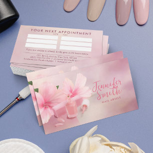 Nail Artist Gentle Pastel Rose Business Card