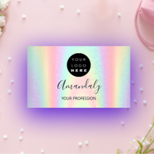 Nail  Artist Lash Hairdresser Logo Holograph Business Card