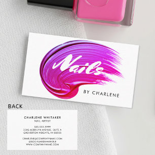 Nail Artist Modern Typography Polish Business Card