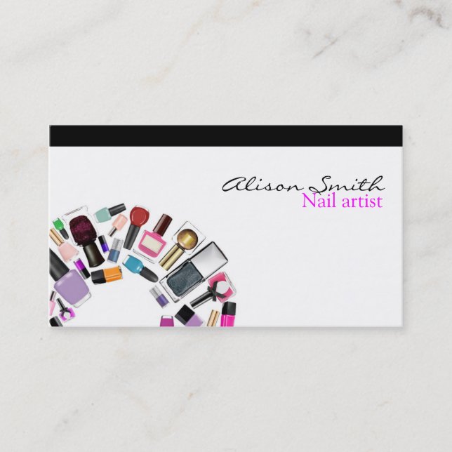 Nail Artist/Nail Polish circle Business Card (Front)