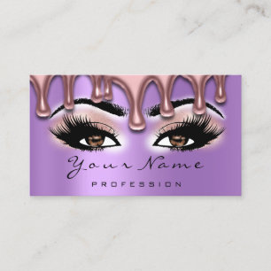 Nail Artist Nails Lash Makeup Pink Purple Brown Business Card