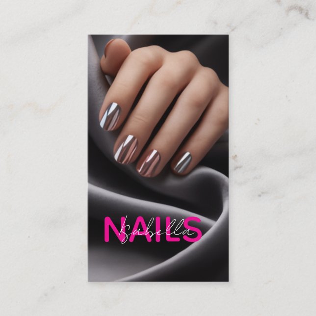 Nail Artist Photo Business Card (Front)