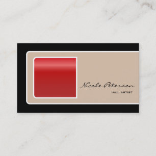 Nail Artist - red nail Business Card