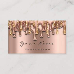 Nail Artist Studio Drips Rose Wax Epilation Gold Business Card