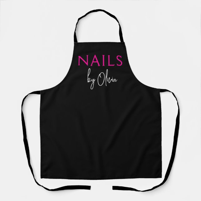 Nail Artist Technician Modern Typography Apron (Front)