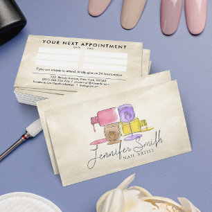 Nail Artist - Watercolor art pastels Business Card