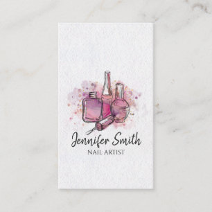 Nail Artist - Watercolor Nail Polish Art Business Card