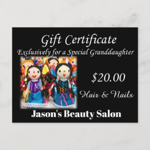 Nail & Beauty Salon, Barbershop, Gift Certificates Postcard